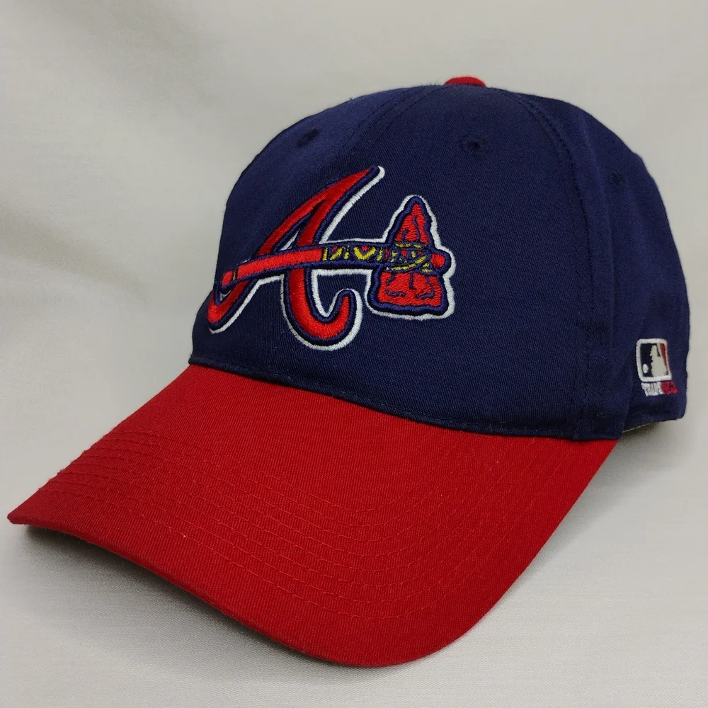 MLB Atlanta Braves Navy Blue & Red Embroidered Sports Ball Cap Adjustable Hat OS